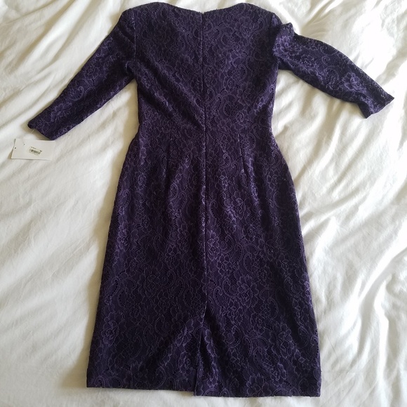 Tahari Purple Lace Dress - Picture 4 of 8